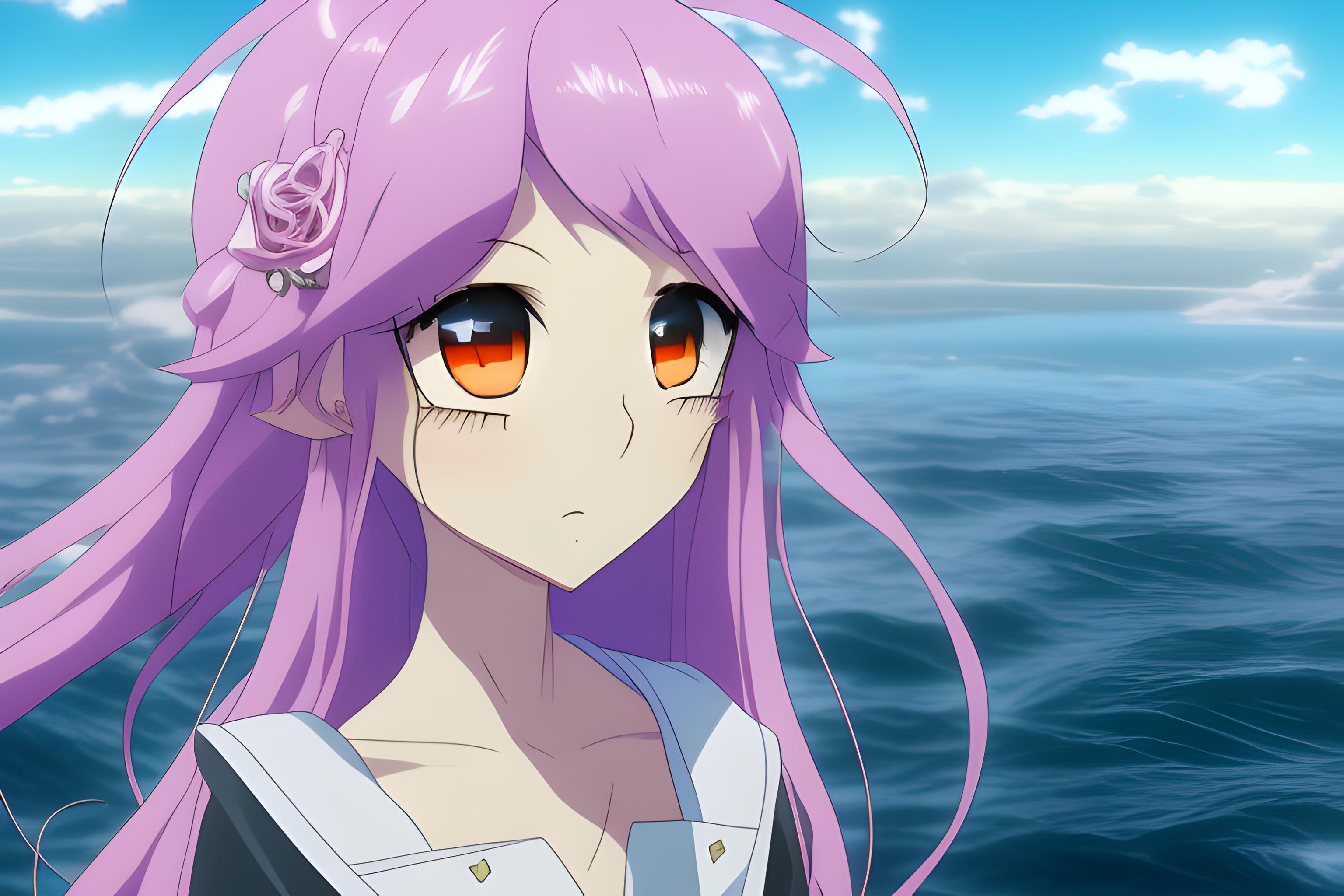A high-quality anime-style wallpaper of Chisa from Wuthering Waves, 4K resolution. Chisa is seated at the bottom-right corner edge of the frame, occupying approximately one-third of the composition, facing left with a relaxed posture, one knee bent against the edge, the other leg hanging naturally. She has long straight black hime-cut hair, red eyes, a small beauty mark under her right eye, a red hair ribbon on the side, and a black choker with a glowing buckle. She wears a tattered dark JK uniform jacket over a black sailor-collar shirt with a red necktie and X-shaped mark, a black pleated skirt, black knee-high socks, and platform shoes. The background is a Wuthering Waves-style twilight city rooftop, with large negative space on the left side, distant fragmented floating islands, and wa